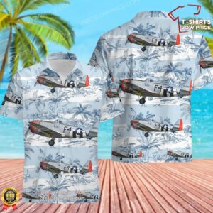 US Air Force Republic P-47D Thunderbolt 492nd Fighter Squadron Hawaiian Shirt