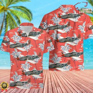 US Air Force 31st Fighter Group P-51 Mustang Hawaiian Shirt