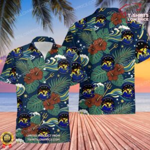 USA Marines Sea Combat 2-5 Island Knights Hawaiian Shirt