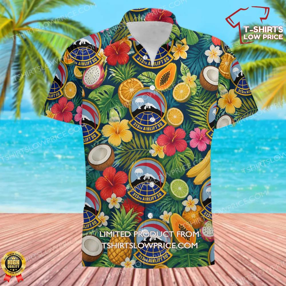313 Airlift Squadron AFRC Hawaiian Shirt 2 313 Airlift Squadron AFRC Hawaiian Shirt 2