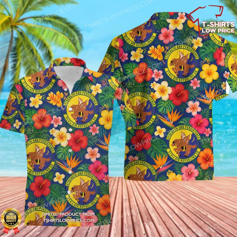 314 Air Refueling Squadron (AFRC) Hawaiian Shirt 314 Air Refueling Squadron AFRC Hawaiian Shirt 1