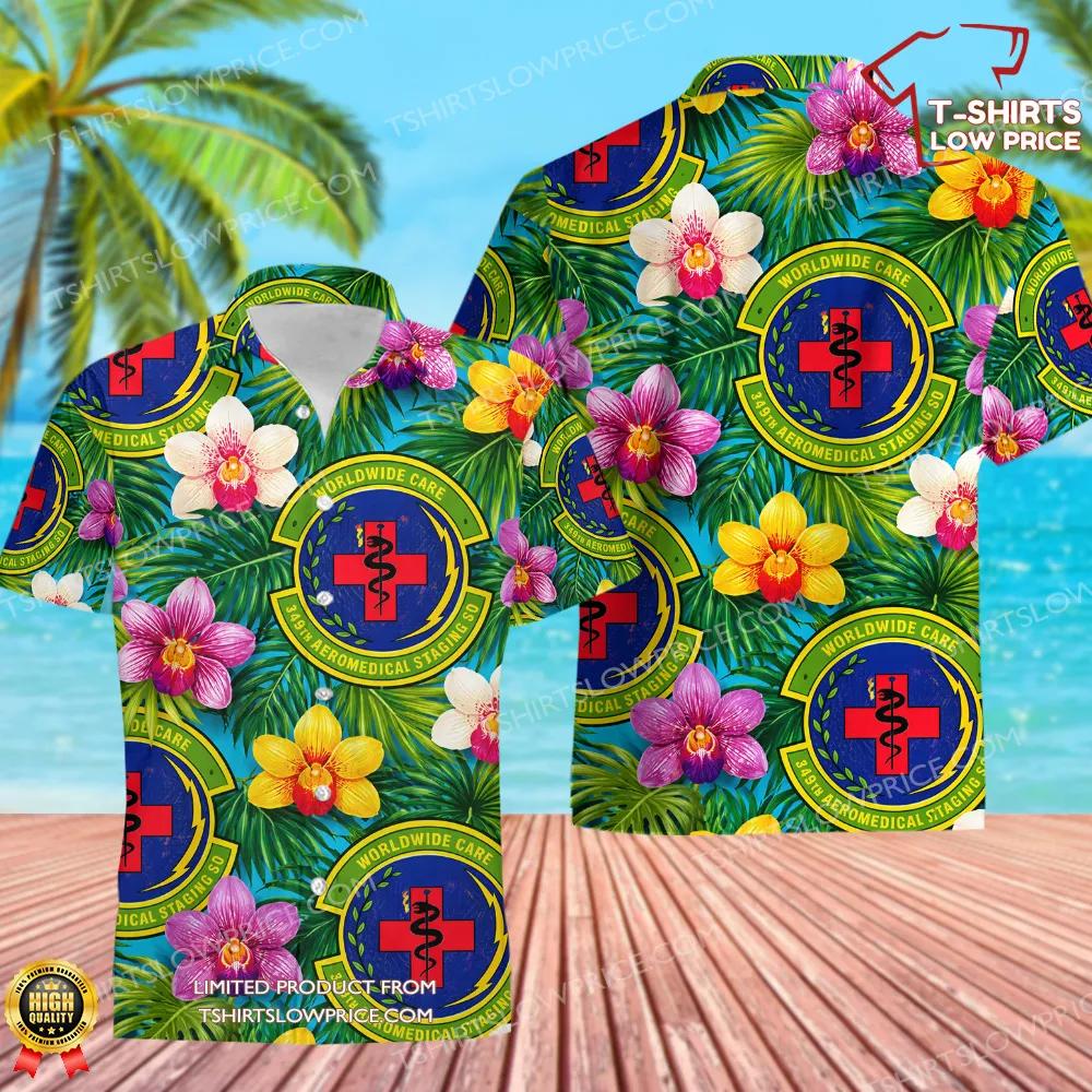 349 Aeromedical Staging Squadron (AFRC) Hawaiian Shirt 349 Aeromedical Staging Squadron AFRC Hawaiian Shirt 1
