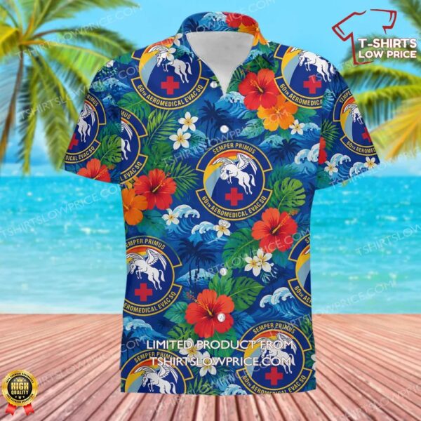 60 Aeromedical evacuation Squadron (AMC) Hawaiian Shirt 60 Aeromedical evacuation Squadron (AMC) Hawaiian Shirt
