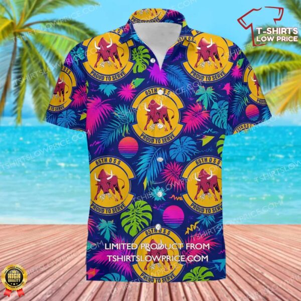 65 Operations Support Squadron (USAFE) Hawaiian Shirt 65 Operations Support Squadron (USAFE) Hawaiian Shirt