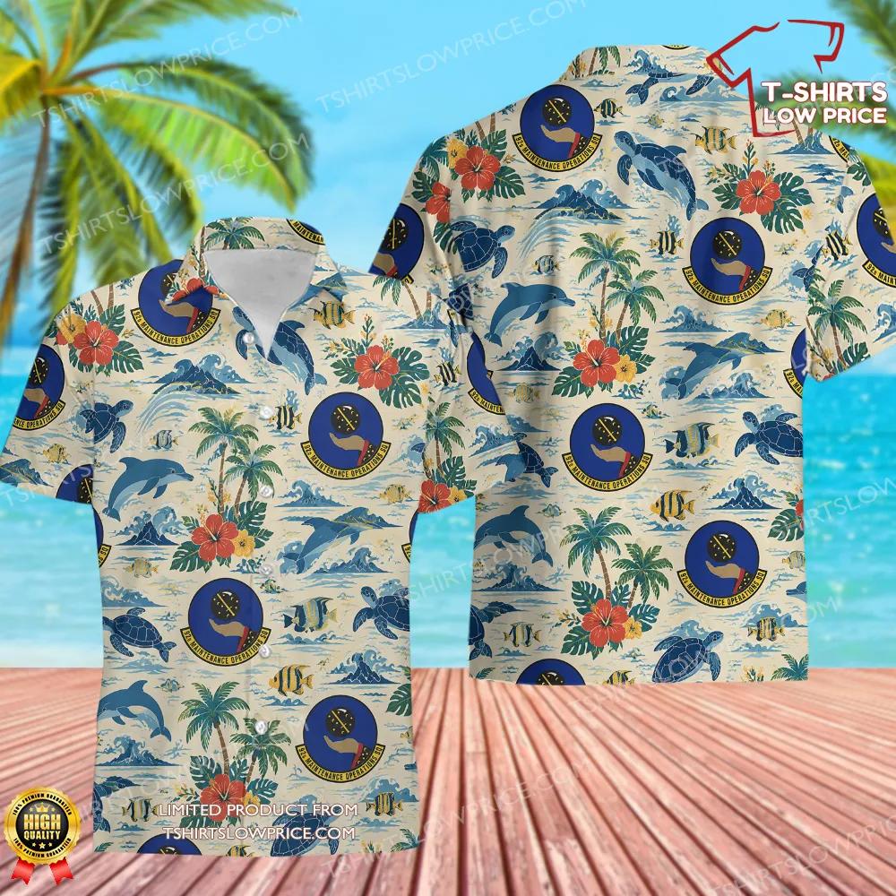 92 Maintenance Operations Squadron (AMC) Hawaiian Shirt 92 Maintenance Operations Squadron AMC Hawaiian Shirt 1