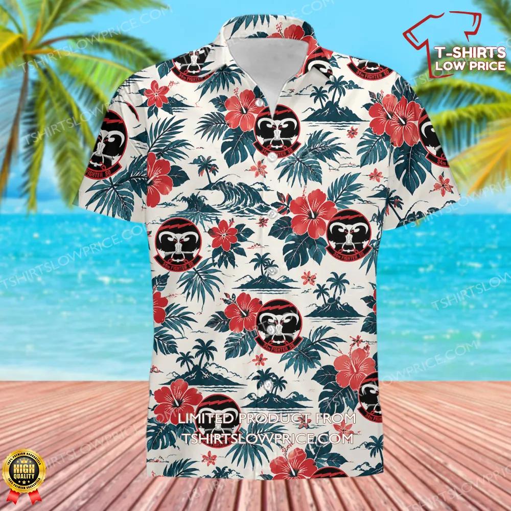 34 Fighter Squadron Hawaiian Shirt 2 34 Fighter Squadron Hawaiian Shirt 2