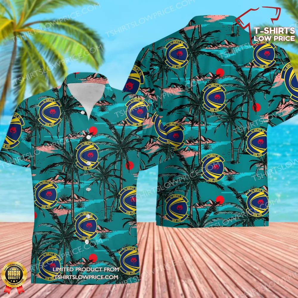 1 Airlift Squadron (AMC) Hawaiian Shirt 1 Airlift Squadron AMC Hawaiian Shirt 1