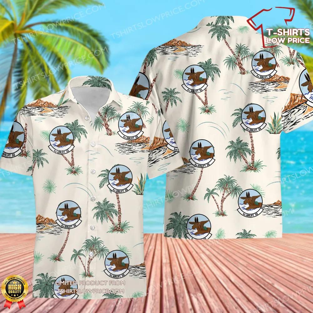 4 Airlift Squadron (AMC) Hawaiian Shirt 4 Airlift Squadron AMC Hawaiian Shirt 1