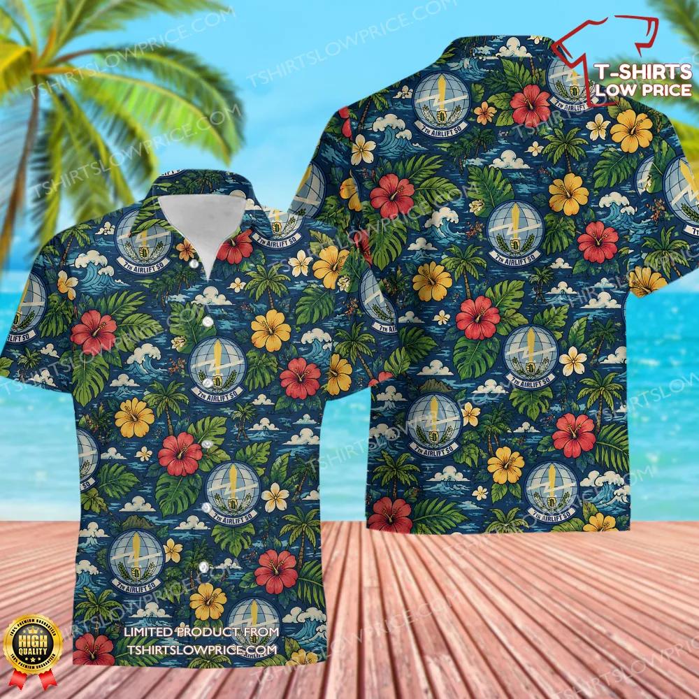 7 Airlift Squadron (AMC) Hawaiian Shirt 7 Airlift Squadron AMC Hawaiian Shirt 1