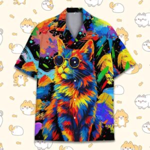 Colorful Cat Hawaiian Shirt Colorful Cat Hawaiian Shirt