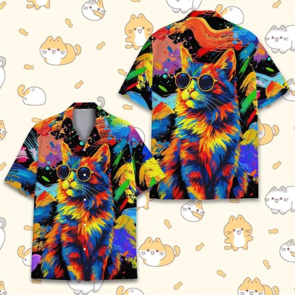 Colorful Cat Hawaiian Shirt