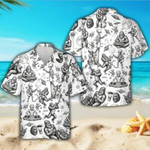 Bigfoot Alien Hawaiian Shirt Bigfoot Alien Hawaiian Shirt
