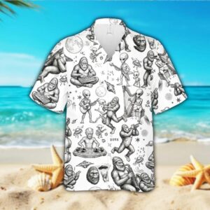 Bigfoot Alien Hawaiian Shirt