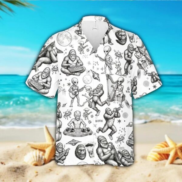 Bigfoot Alien Hawaiian Shirt Bigfoot Alien Hawaiian Shirt