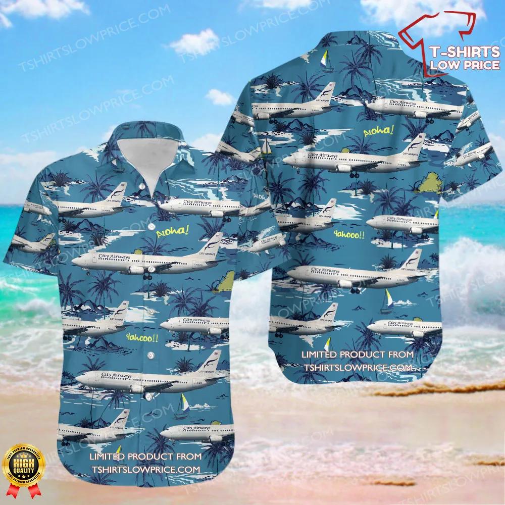 Boeing 737-430 City Airways Hawaiian Shirt Boeing 737 430 City Airways Hawaiian Shirt 1