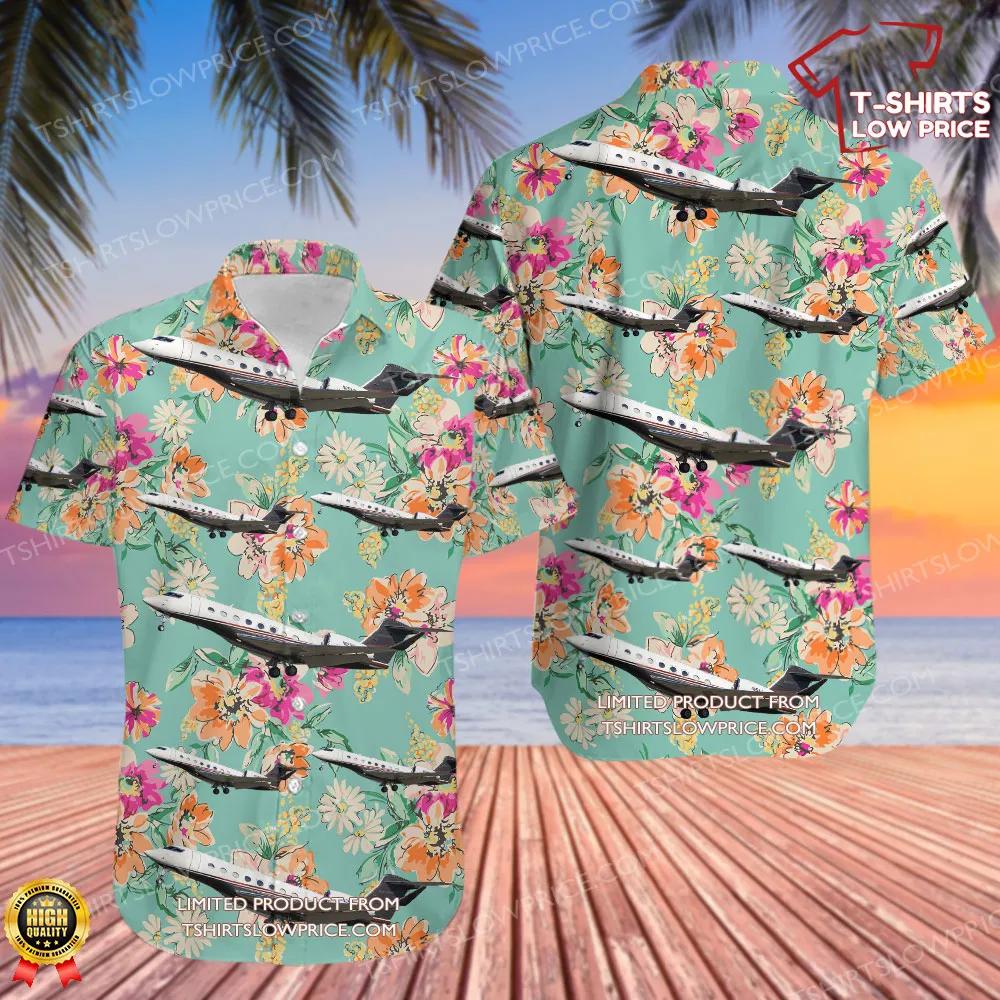 Gulfstream G650ER Flexjet Hawaiian Shirt Gulfstream G650ER Flexjet Hawaiian Shirt 1