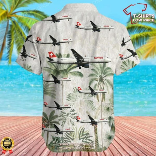 Airbus A321-111 Swiss Hawaiian Shirt Airbus A321-111 Swiss Hawaiian Shirt