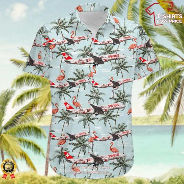 Airbus A350-941 Swiss Hawaiian Shirt Airbus A350-941 Swiss Hawaiian Shirt