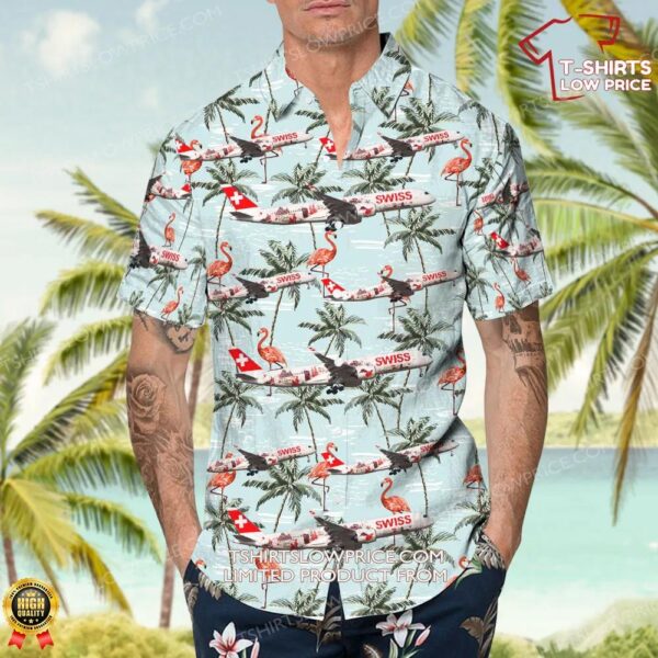 Airbus A350-941 Swiss Hawaiian Shirt Airbus A350-941 Swiss Hawaiian Shirt