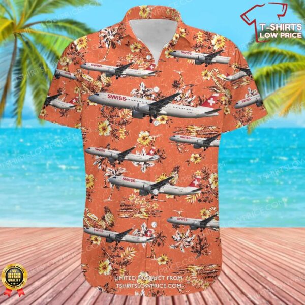 Airbus A321-271NX Swiss Hawaiian Shirt Airbus A321-271NX Swiss Hawaiian Shirt