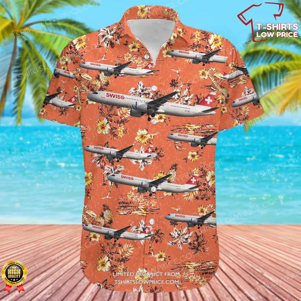 Airbus A321 271NX Swiss Hawaiian Shirt 2 Airbus A321 271NX Swiss Hawaiian Shirt 2