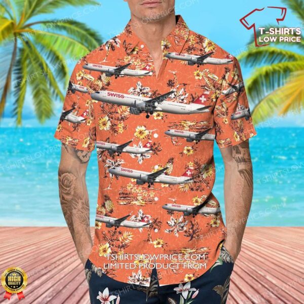 Airbus A321-271NX Swiss Hawaiian Shirt Airbus A321-271NX Swiss Hawaiian Shirt