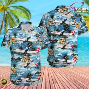 Airbus A320-271N Swiss Hawaiian Shirt Airbus A320-271N Swiss Hawaiian Shirt