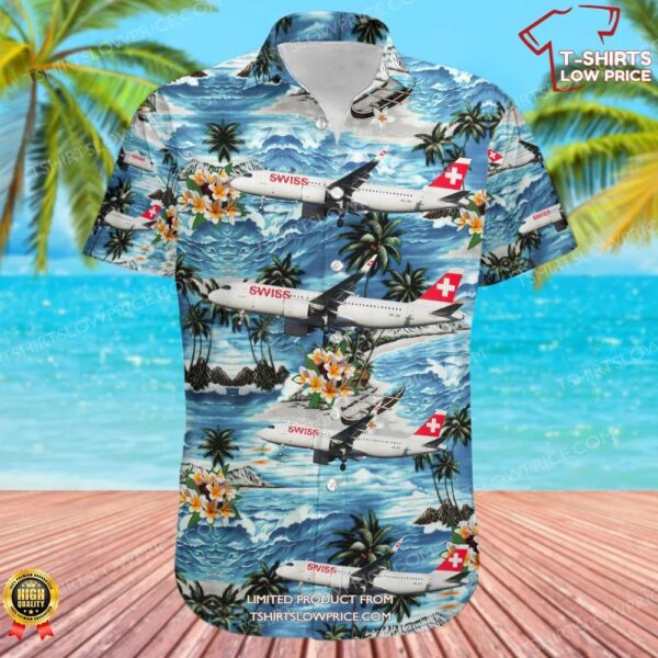 Airbus A320-271N Swiss Hawaiian Shirt Airbus A320-271N Swiss Hawaiian Shirt