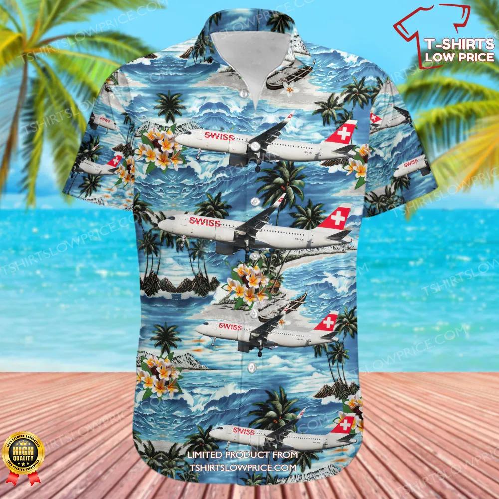 Airbus A320 271N Swiss Hawaiian Shirt 2 Airbus A320 271N Swiss Hawaiian Shirt 2