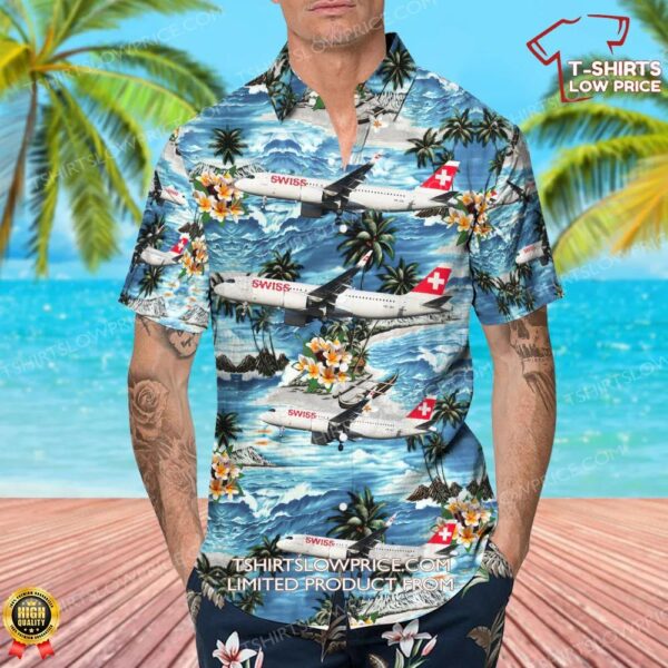 Airbus A320-271N Swiss Hawaiian Shirt Airbus A320-271N Swiss Hawaiian Shirt
