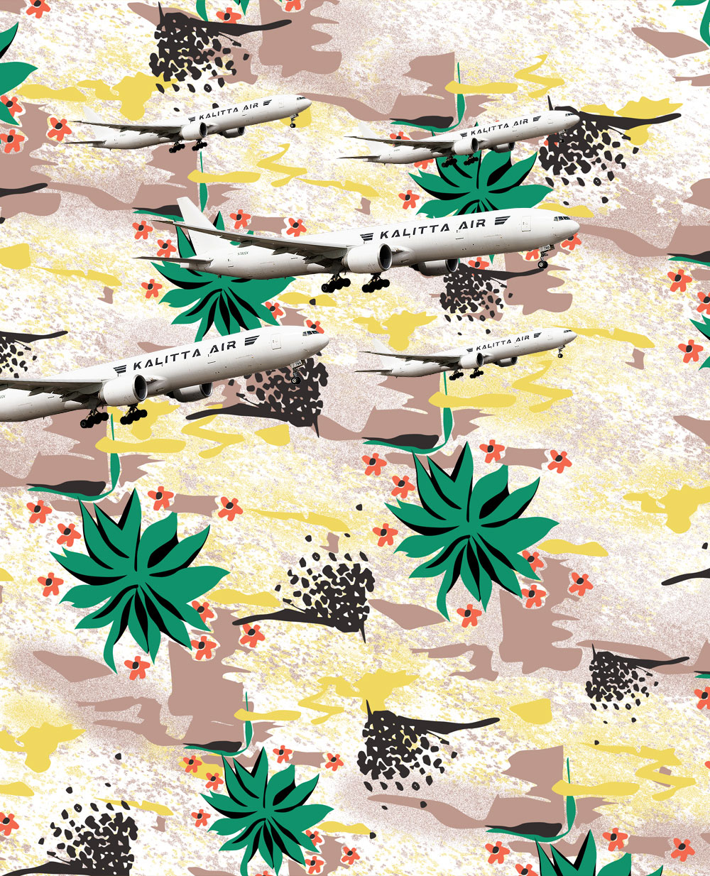 Boeing 777-36NER(BDSF) Kalitta Air Hawaiian Shirt Front Back
