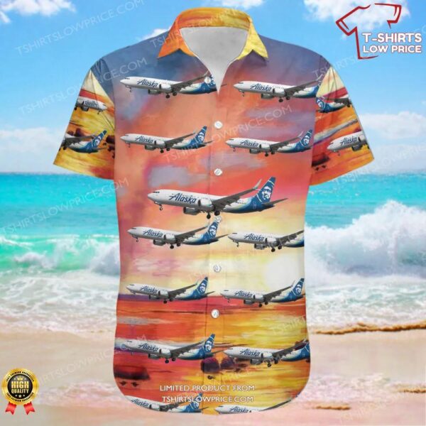 Boeing 737-8 MAX Alaska Airlines Hawaiian Shirt