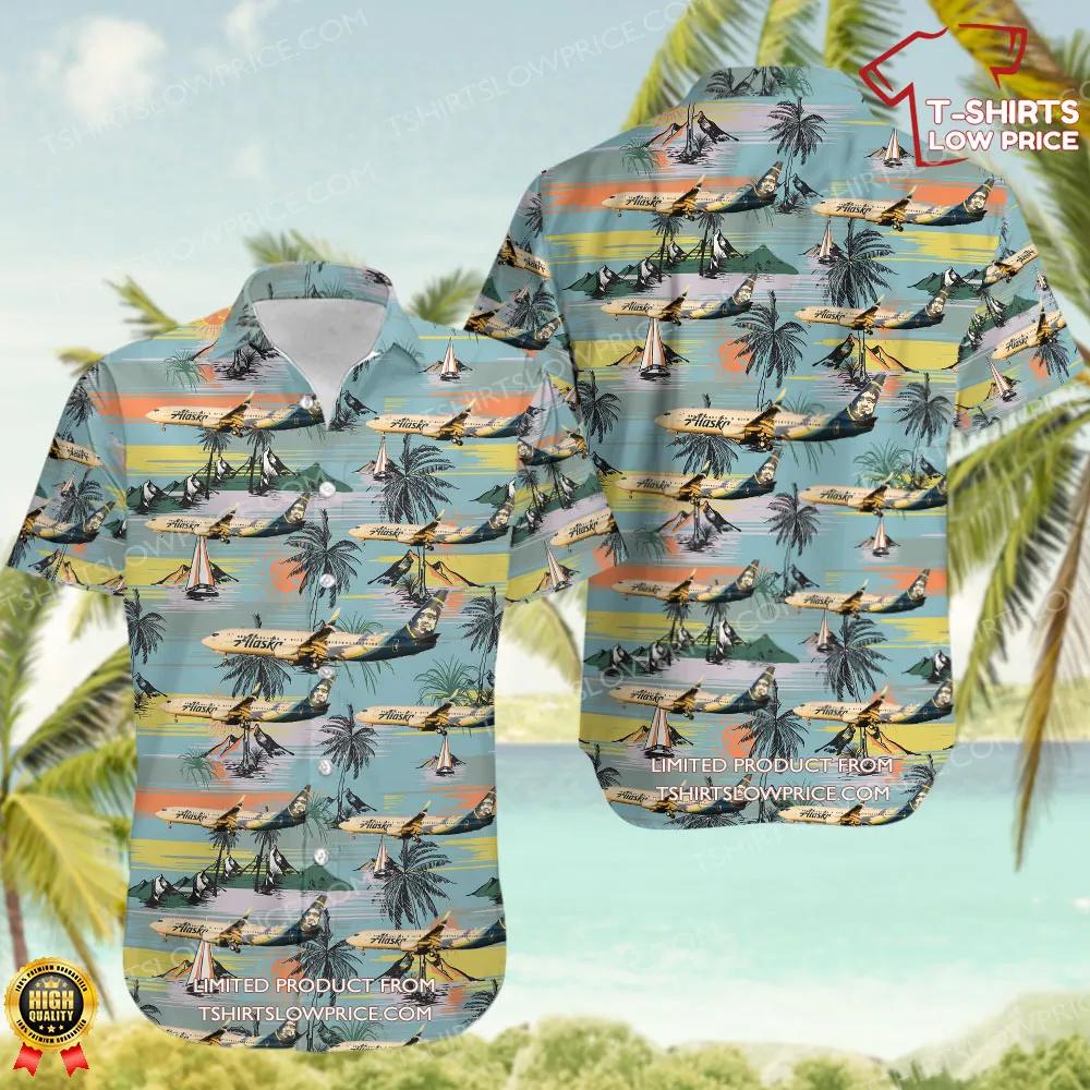 Boeing 737-890 Alaska Airlines Hawaiian Shirt Boeing 737 890 Alaska Airlines Hawaiian Shirt 1