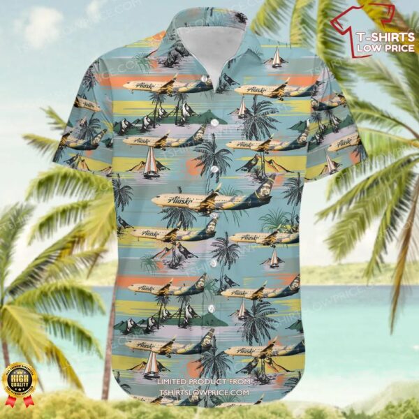 Boeing 737-890 Alaska Airlines Hawaiian Shirt