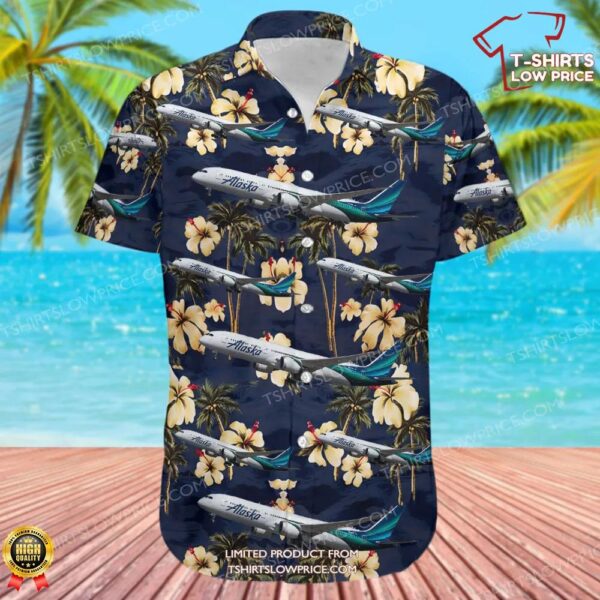 Boeing 787-9 Dreamliner Alaska Airlines Hawaiian Shirt Boeing 787-9 Dreamliner Alaska Airlines Hawaiian Shirt