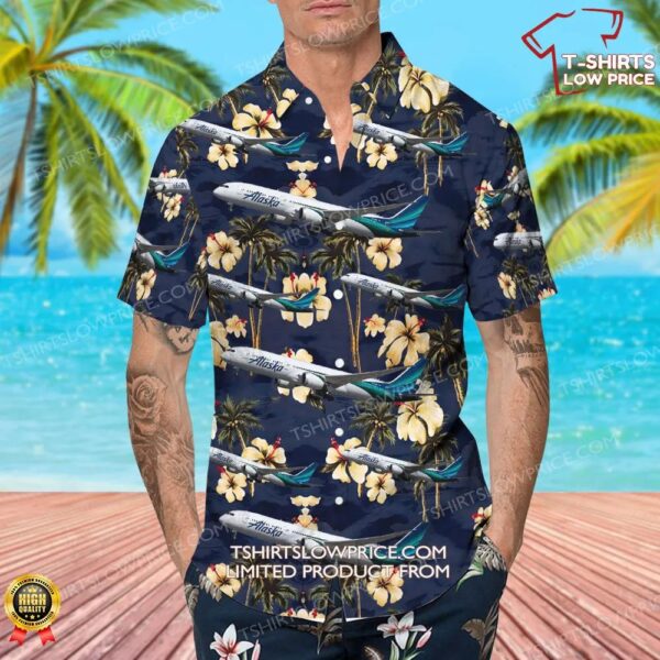 Boeing 787-9 Dreamliner Alaska Airlines Hawaiian Shirt Boeing 787-9 Dreamliner Alaska Airlines Hawaiian Shirt