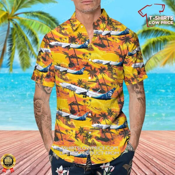 Boeing 737-990ER Alaska Airlines Hawaiian Shirt Boeing 737-990ER Alaska Airlines Hawaiian Shirt