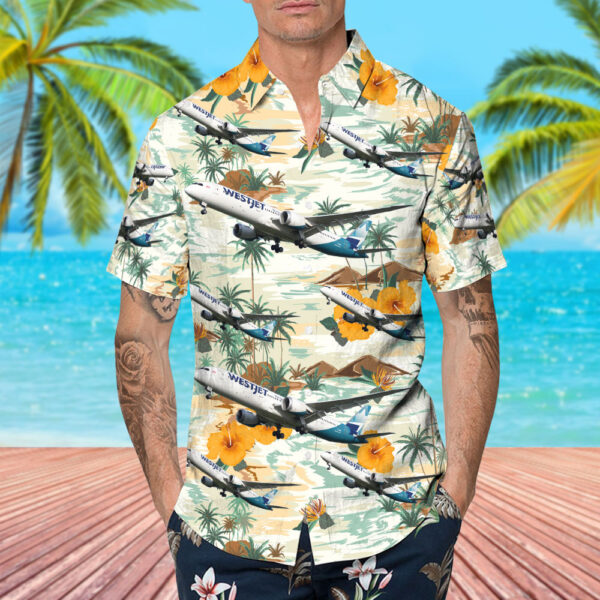 Boeing 787-9 Dreamliner WestJet Airlines Hawaiian Shirt