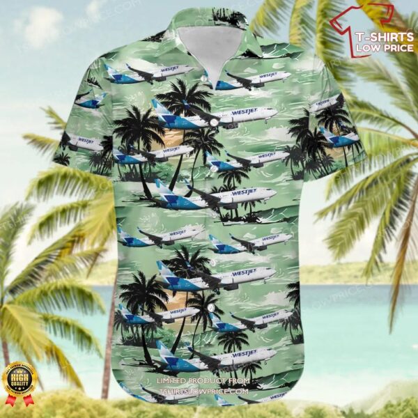 Boeing 737-8CT WestJet Airlines Hawaiian Shirt