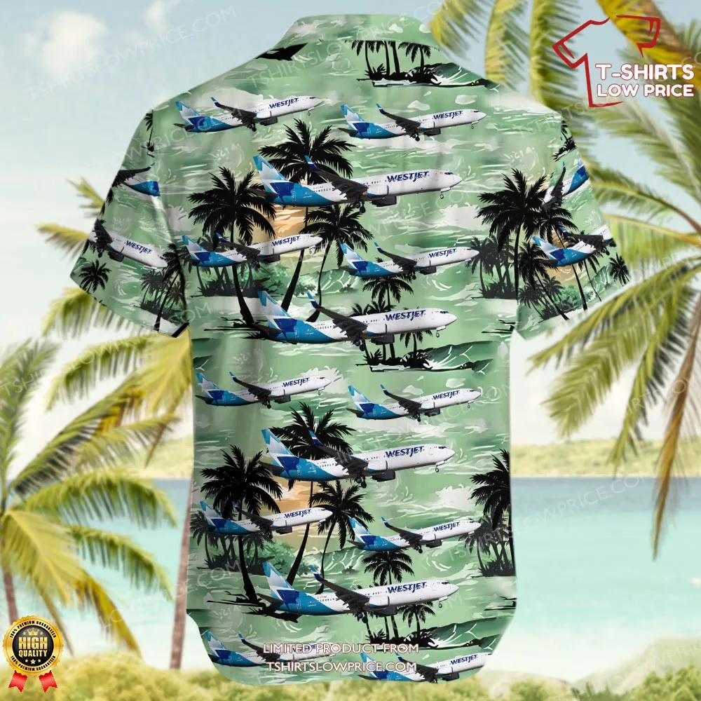 Boeing 737 8CT WestJet Airlines Hawaiian Shirt 3 Boeing 737 8CT WestJet Airlines Hawaiian Shirt 3