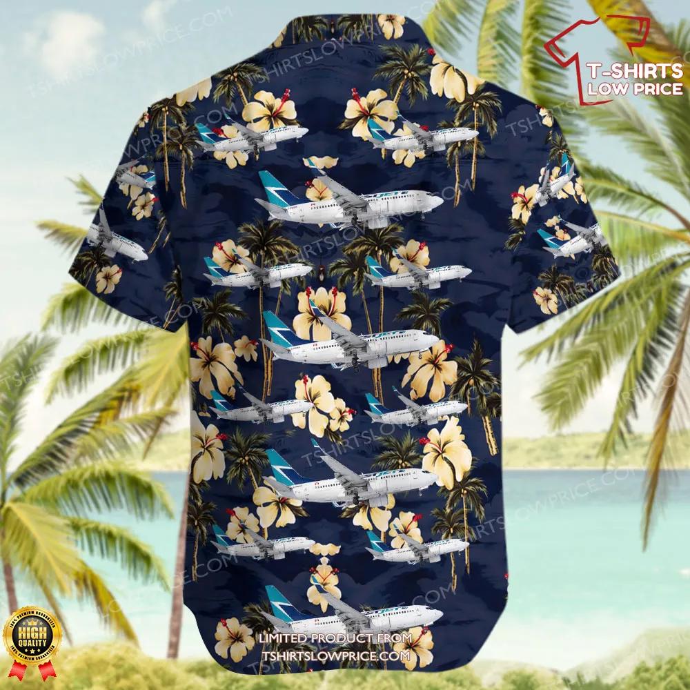 Boeing 737 7CT WestJet Airlines Hawaiian Shirt 3 Boeing 737 7CT WestJet Airlines Hawaiian Shirt 3