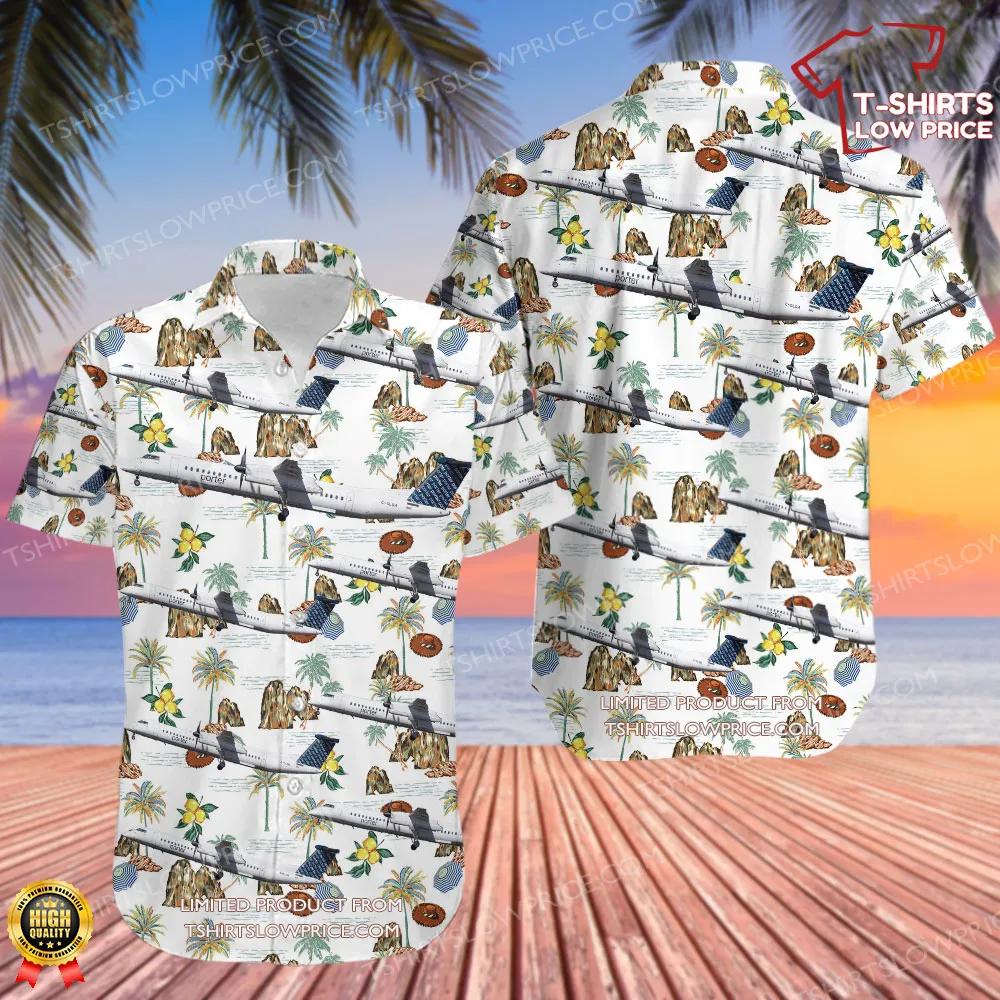 Bombardier Dash 8-Q402 Porter Airlines Hawaiian Shirt Bombardier Dash 8 Q402 Porter Airlines Hawaiian Shirt 1