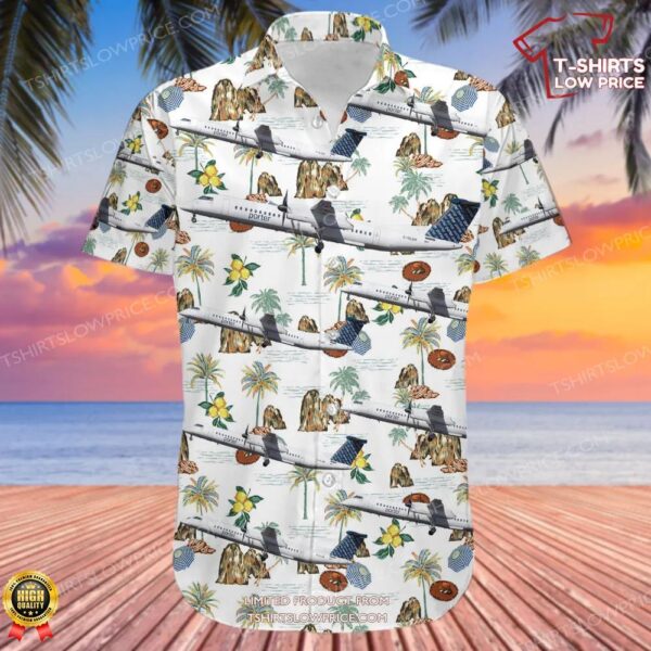 Bombardier Dash 8-Q402 Porter Airlines Hawaiian Shirt Bombardier Dash 8-Q402 Porter Airlines Hawaiian Shirt