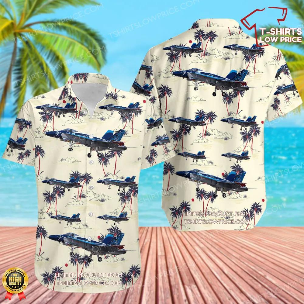 McDonnell Douglas CF-188 Hornet Canada Royal Canadian Air Force (RCAF) Hawaiian Shirt McDonnell Douglas CF 188 Hornet Canada Royal Canadian Air Force RCAF Hawaiian Shirt 1