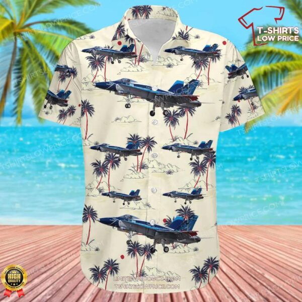 McDonnell Douglas CF-188 Hornet Canada Royal Canadian Air Force (RCAF) Hawaiian Shirt McDonnell Douglas CF-188 Hornet Canada Royal Canadian Air Force (RCAF) Hawaiian Shirt