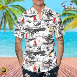 Bombardier CC 144D Challenger Canada Royal Canadian Air Force RCAF Hawaiian Shirt 4