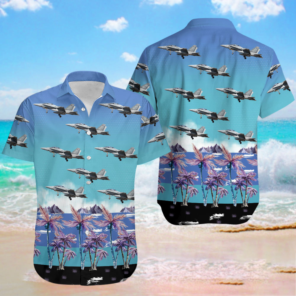 McDonnell Douglas CF-188B Hornet Canada Royal Canadian Air Force (RCAF) Hawaiian Shirt 0 12