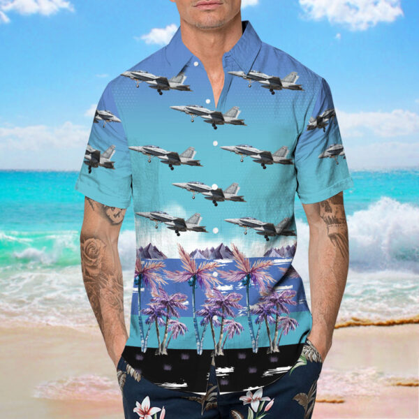 McDonnell Douglas CF-188B Hornet Canada Royal Canadian Air Force (RCAF) Hawaiian Shirt McDonnell Douglas CF-188B Hornet Canada Royal Canadian Air Force (RCAF) Hawaiian Shirt