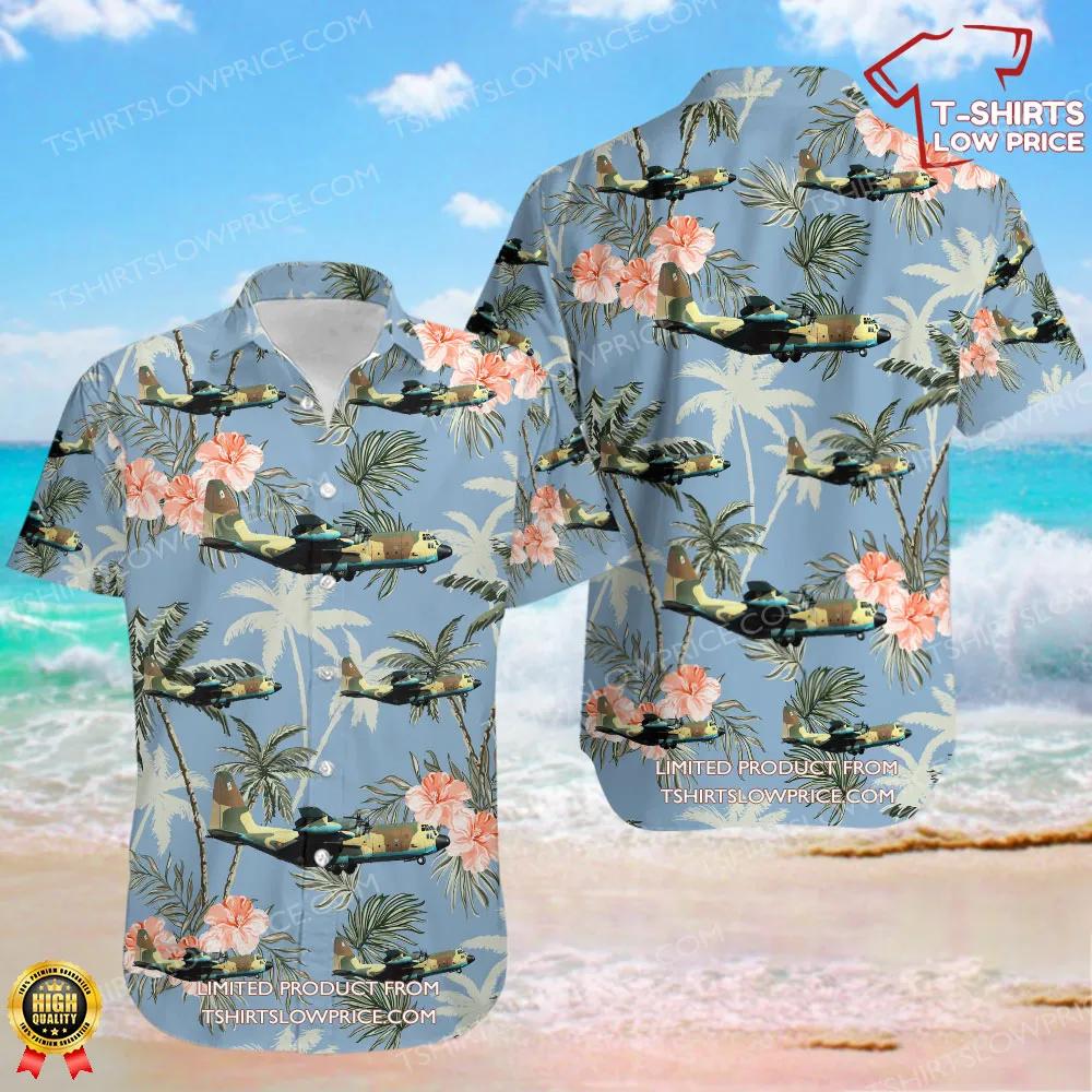 Lockheed KC-130H Hercules Spain Air Force Hawaiian Shirt Lockheed KC 130H Hercules Spain Air Force Hawaiian Shirt 1