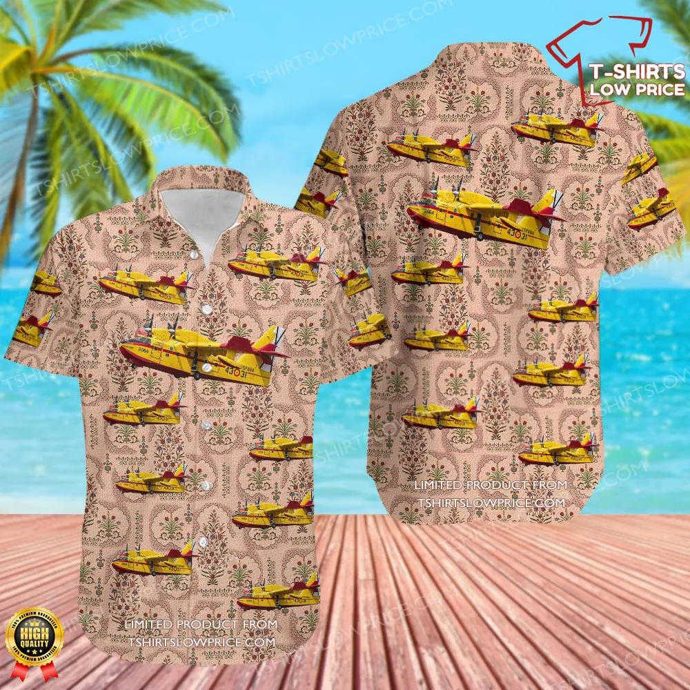 Canadair CL-415 Spain Air Force Hawaiian Shirt Canadair CL 415 Spain Air Force Hawaiian Shirt 1
